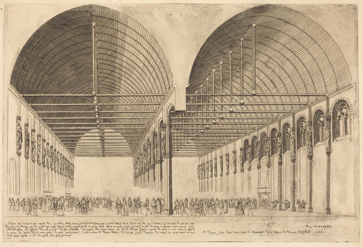 Die Wandelhalle im ehemaligen Justizpalast, Paris von Charles Meryon