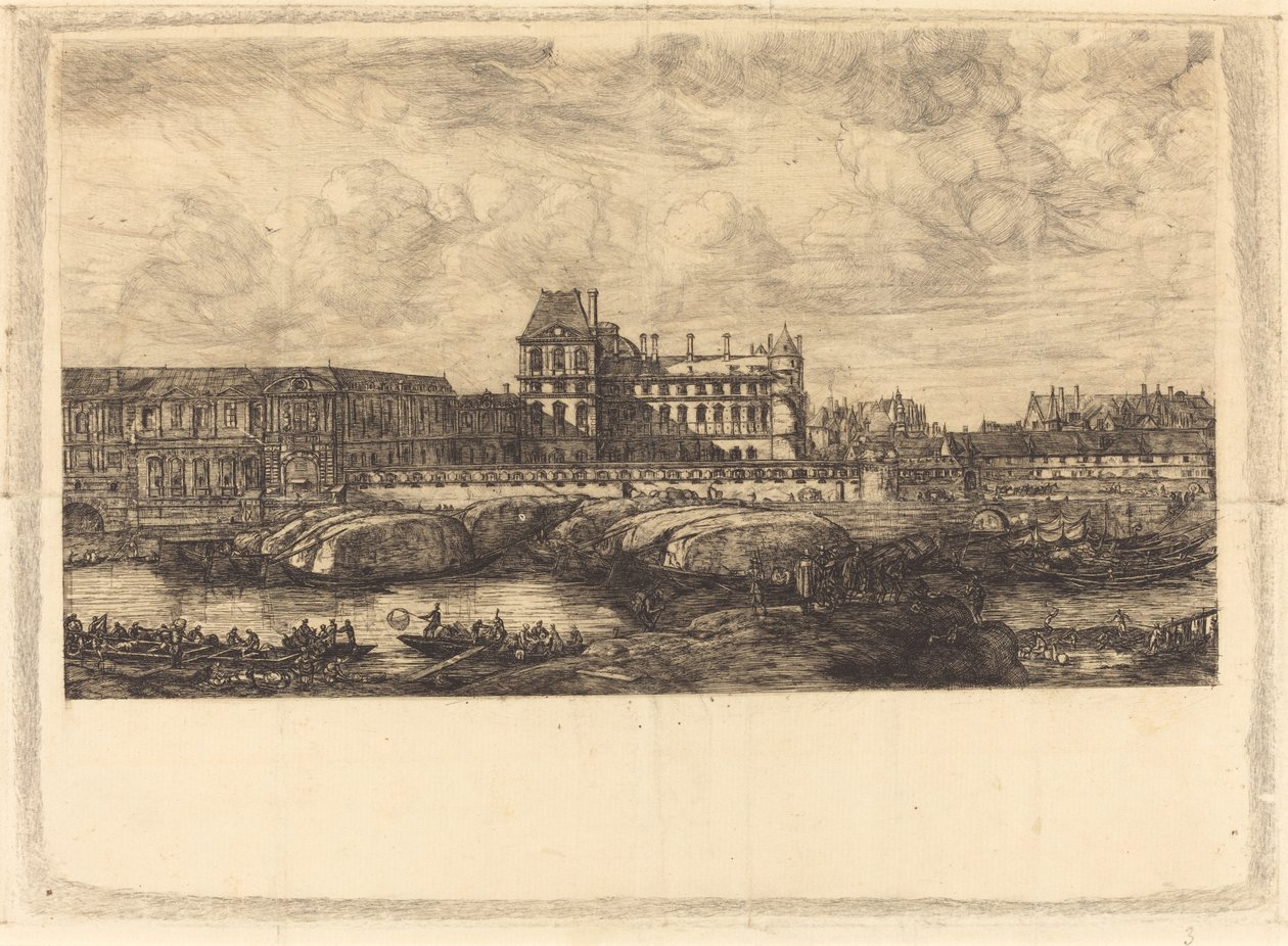 Das alte Louvre, nach einem Gemälde von Zeeman, 1651 von Charles Meryon