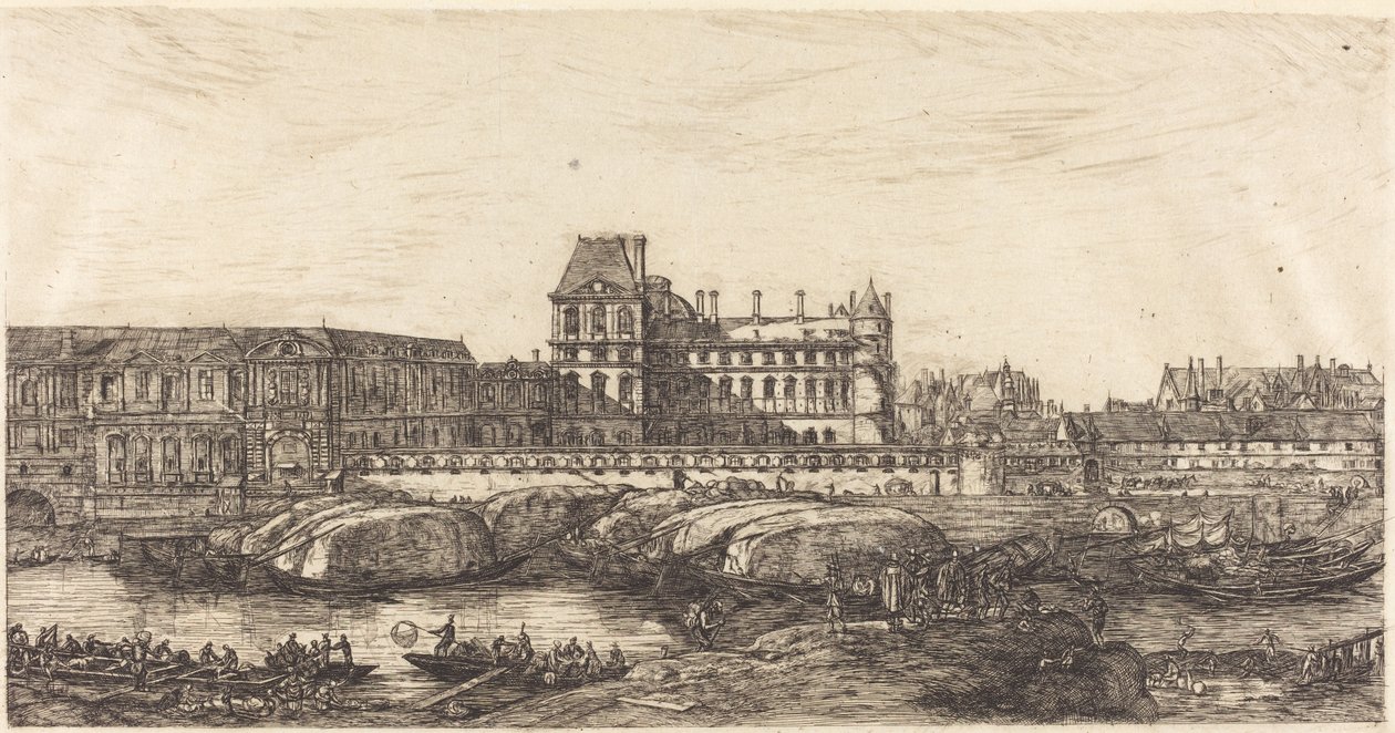 Das alte Louvre, nach einem Gemälde von Zeeman, 1651 von Charles Meryon