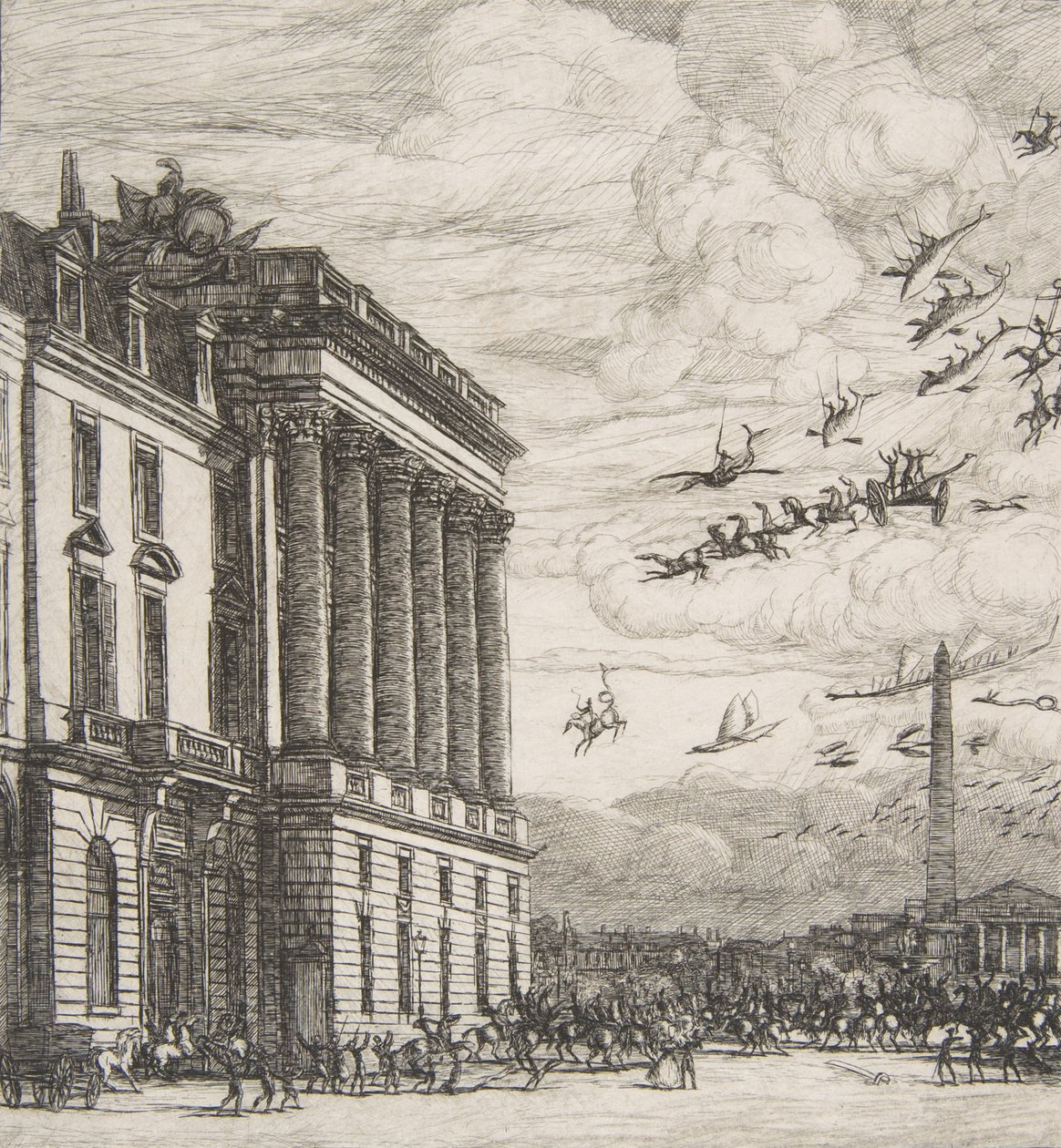 Le Ministère de la Marine das Admiralty, Paris, 1865 von Charles Meryon