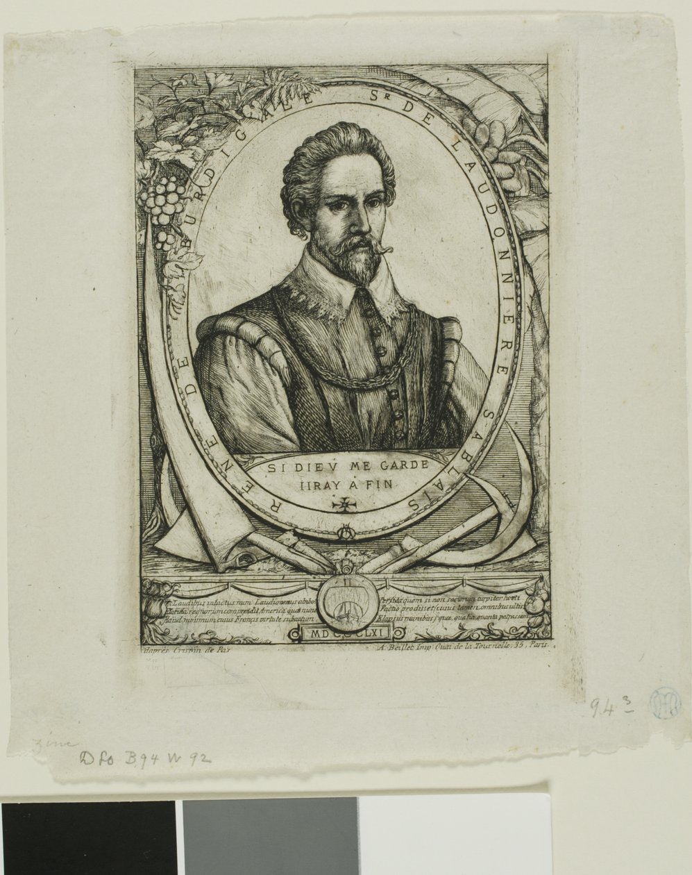 Porträt von René de Laudonnière Sablais (de Burdigale) von Charles Meryon