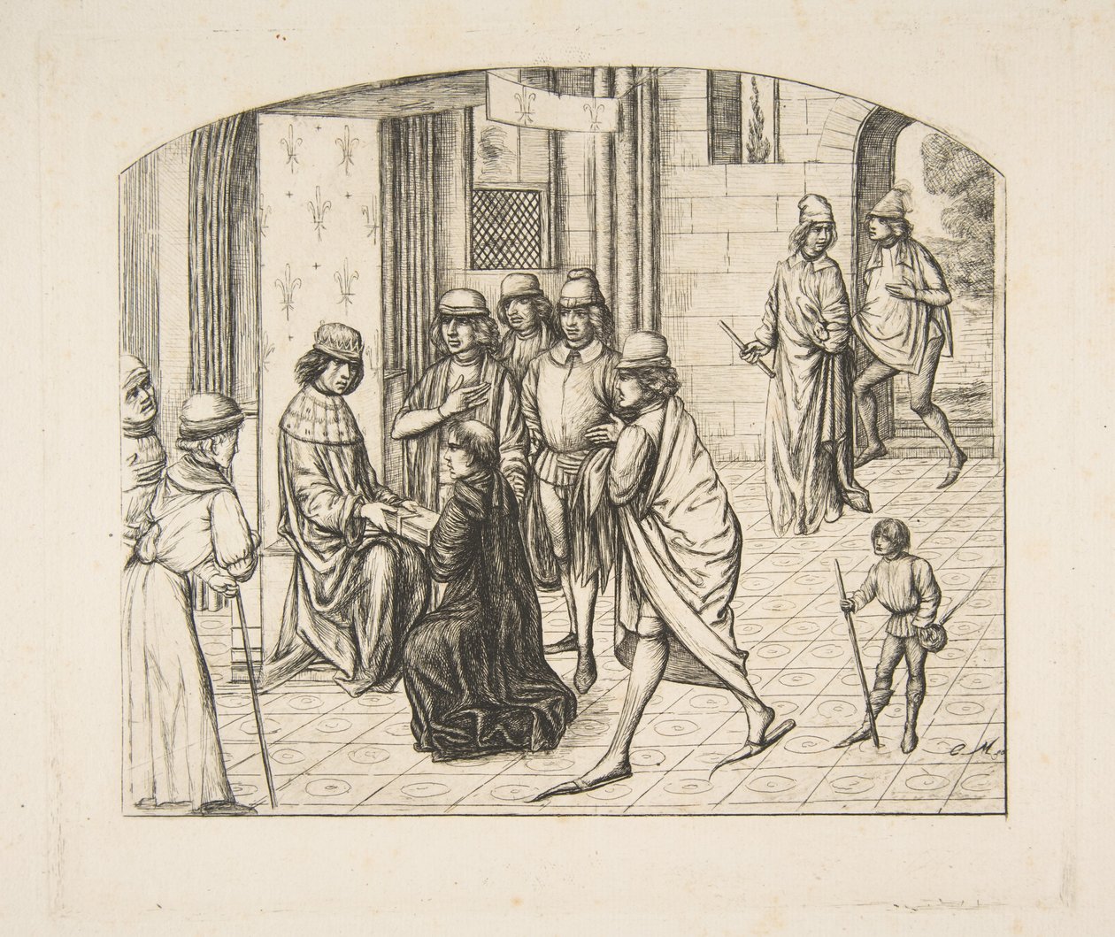 Präsentation von Valerius Maximus an König Ludwig XI. von Charles Meryon
