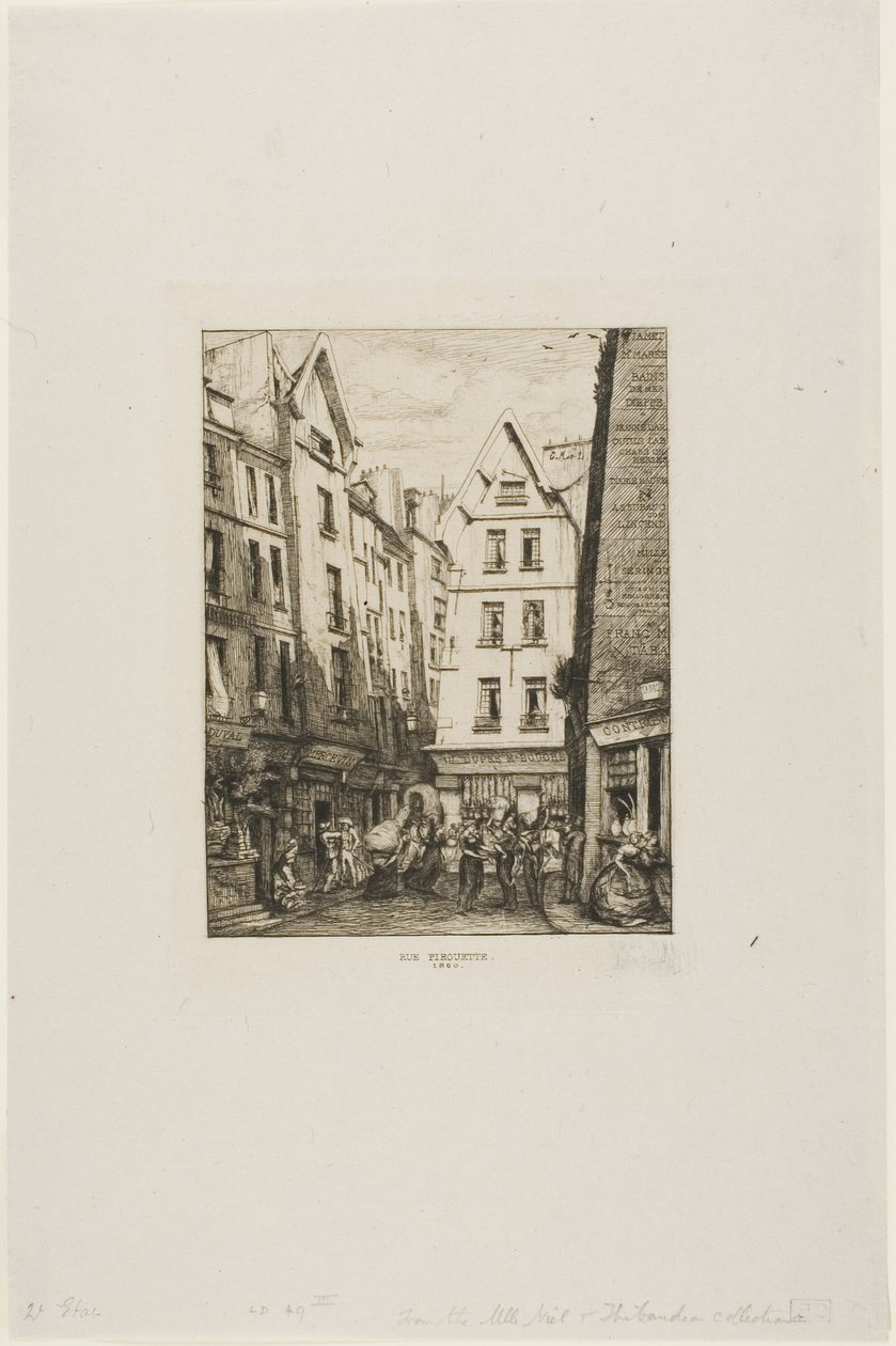 Rue Pirouette aux Halles, Paris von Charles Meryon