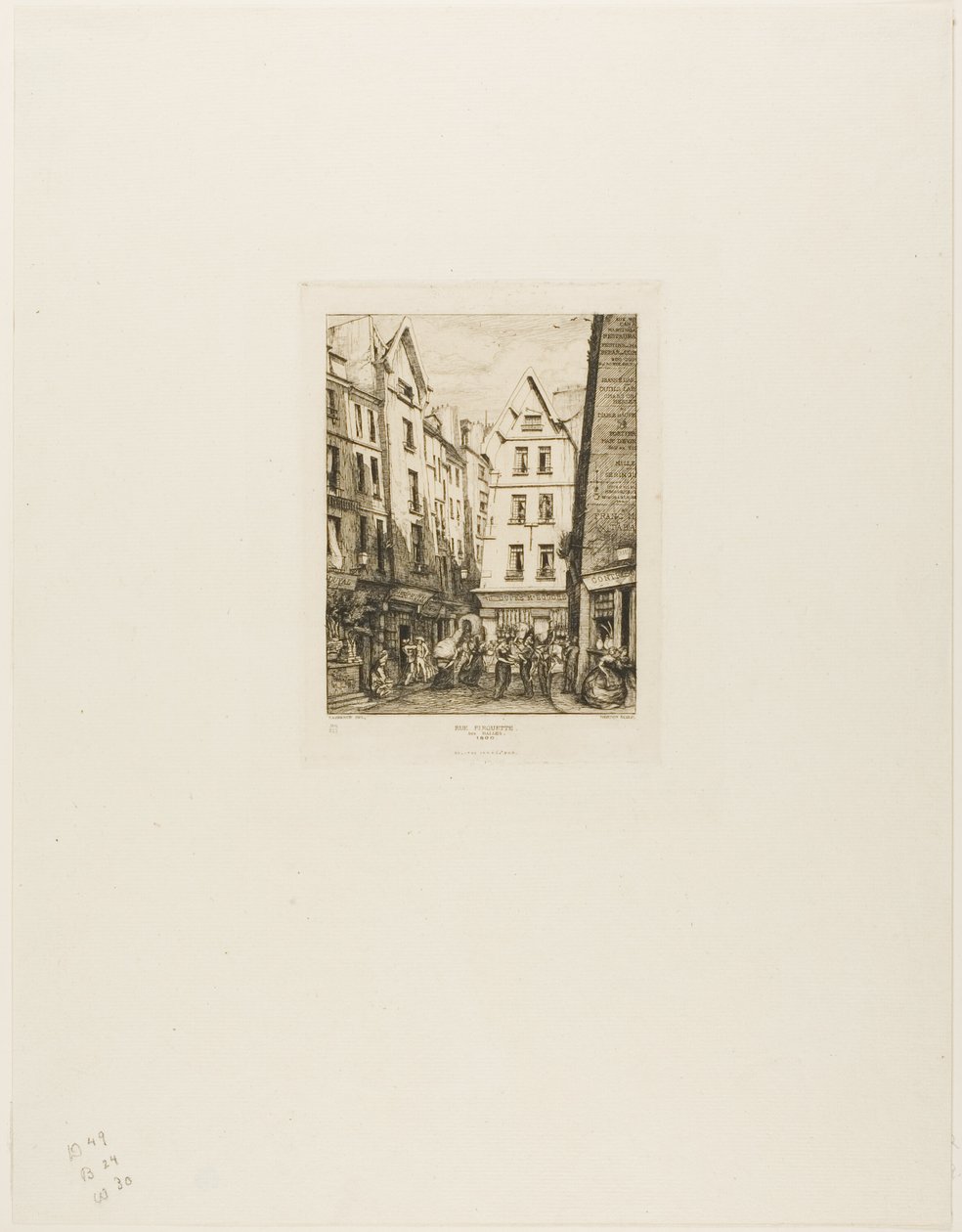 Rue Pirouette aux Halles, Paris von Charles Meryon