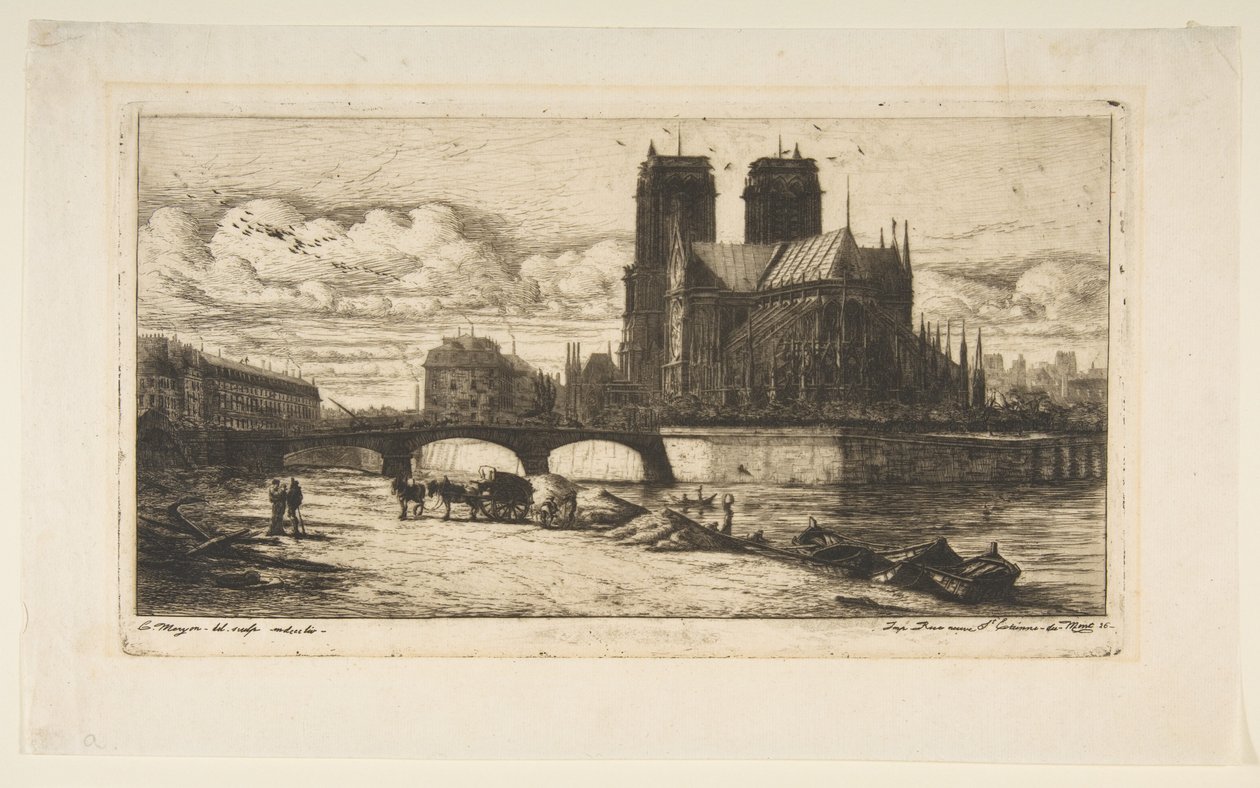Die Apsis von Notre-Dame, Paris von Charles Meryon