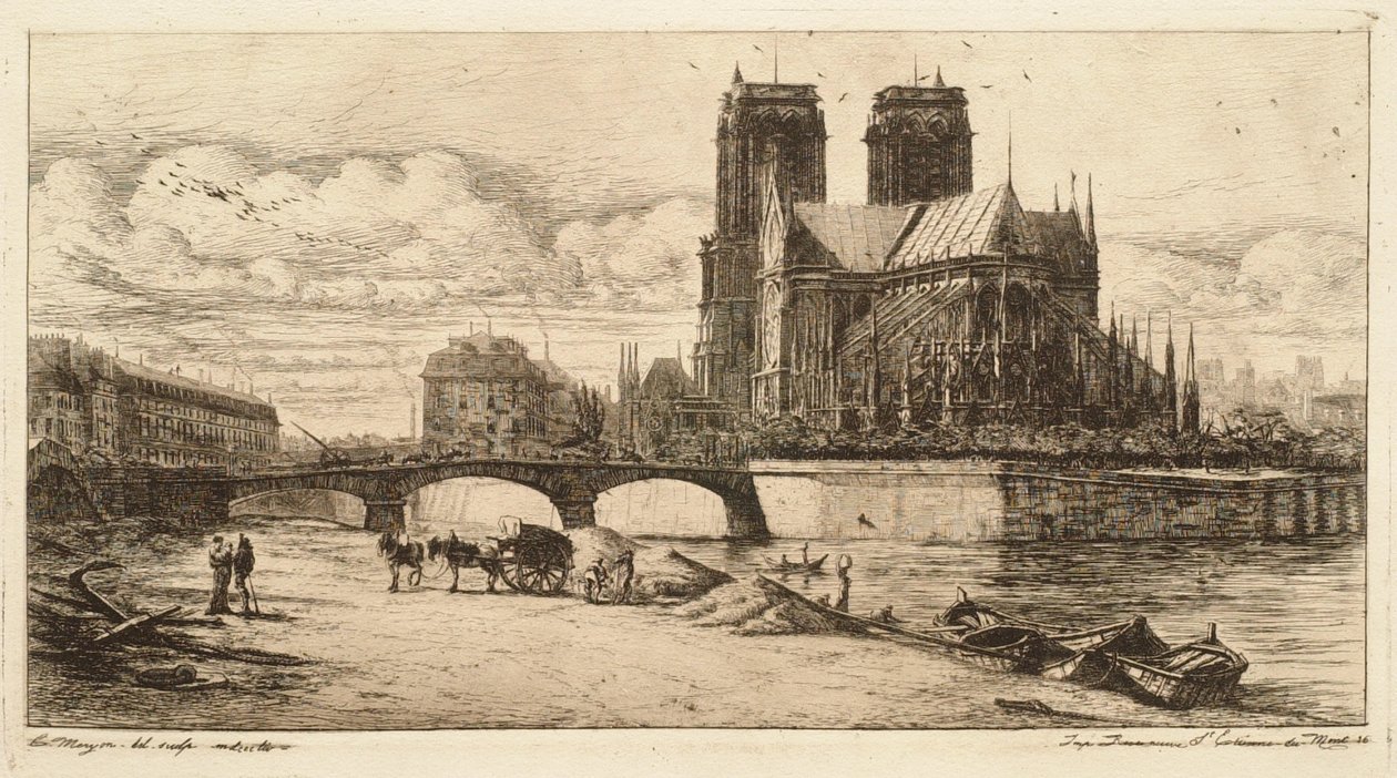 Die Apsis von Notre, Paris von Charles Meryon