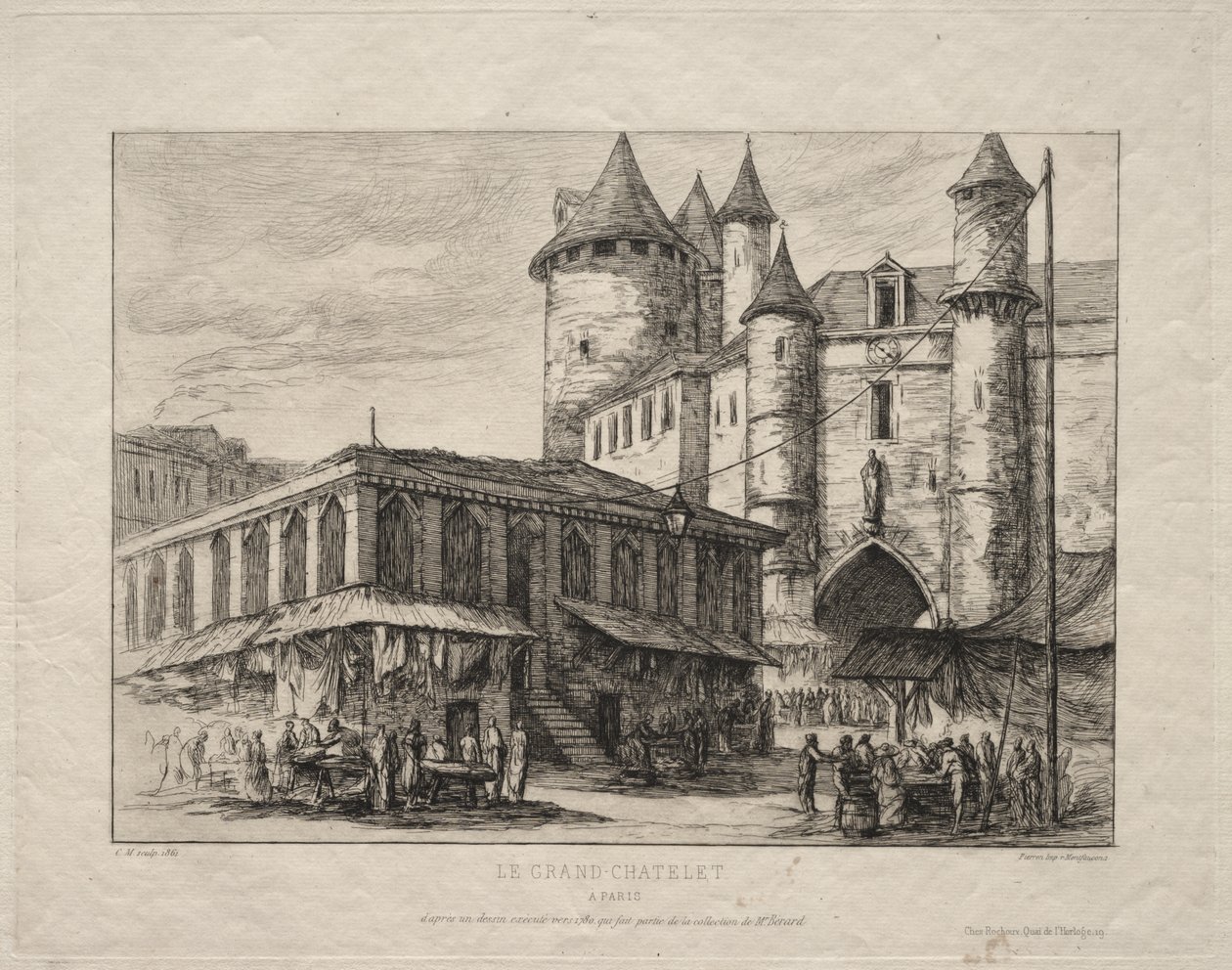 Das Grand Châtelet, Paris, um 1780 von Charles Meryon