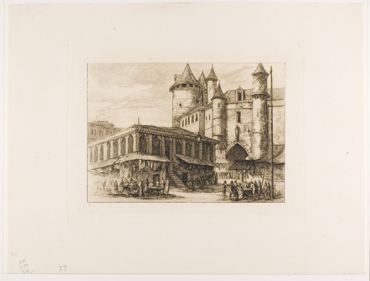 Das Grand Châtelet, Paris, ca. 1780, nach einer früheren Zeichnung von Charles Meryon