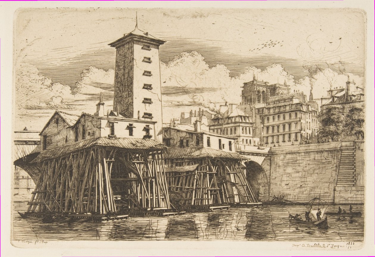 Die Nôtre-Dame-Pumpe, Paris von Charles Meryon