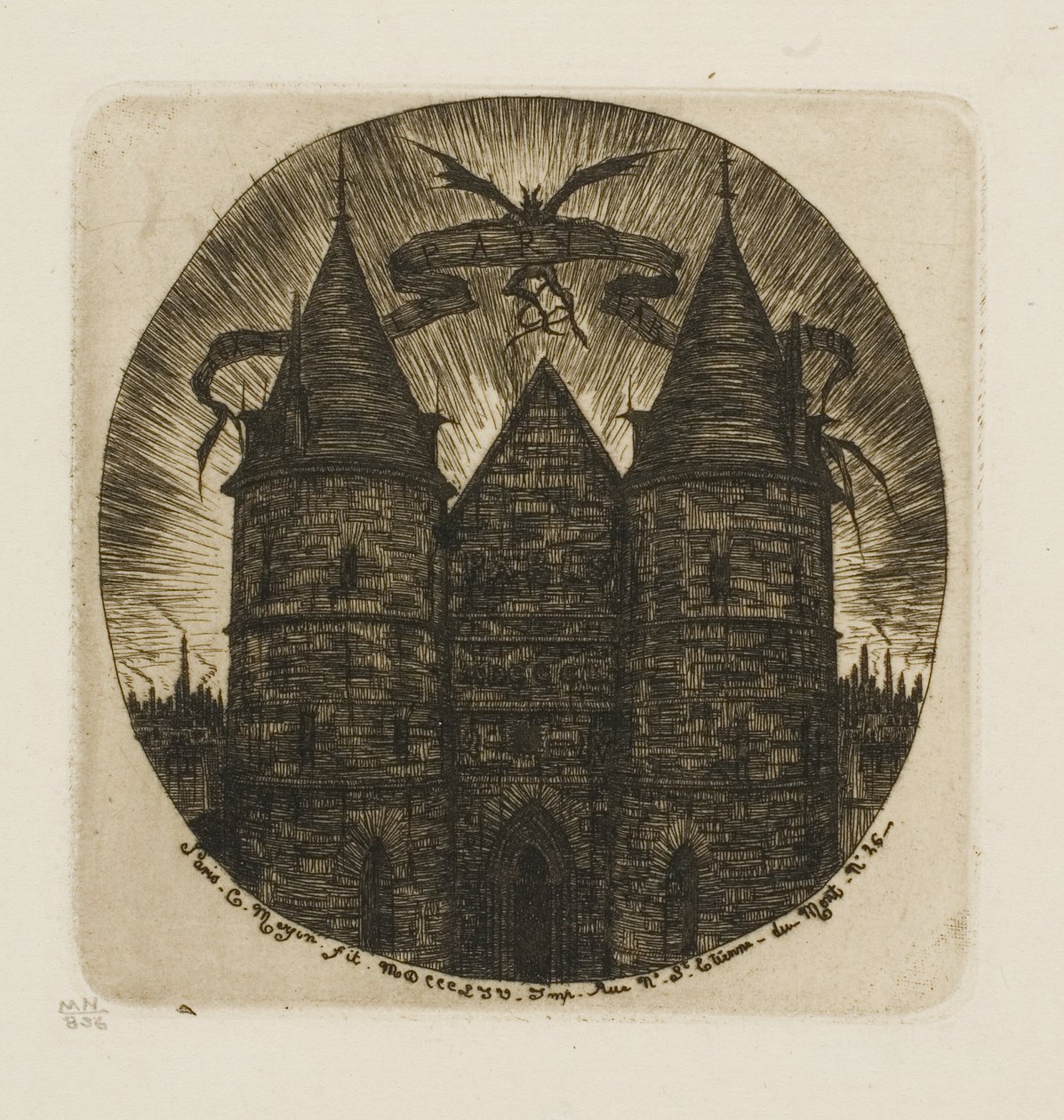 Das alte Tor des Justizpalastes, Paris von Charles Meryon
