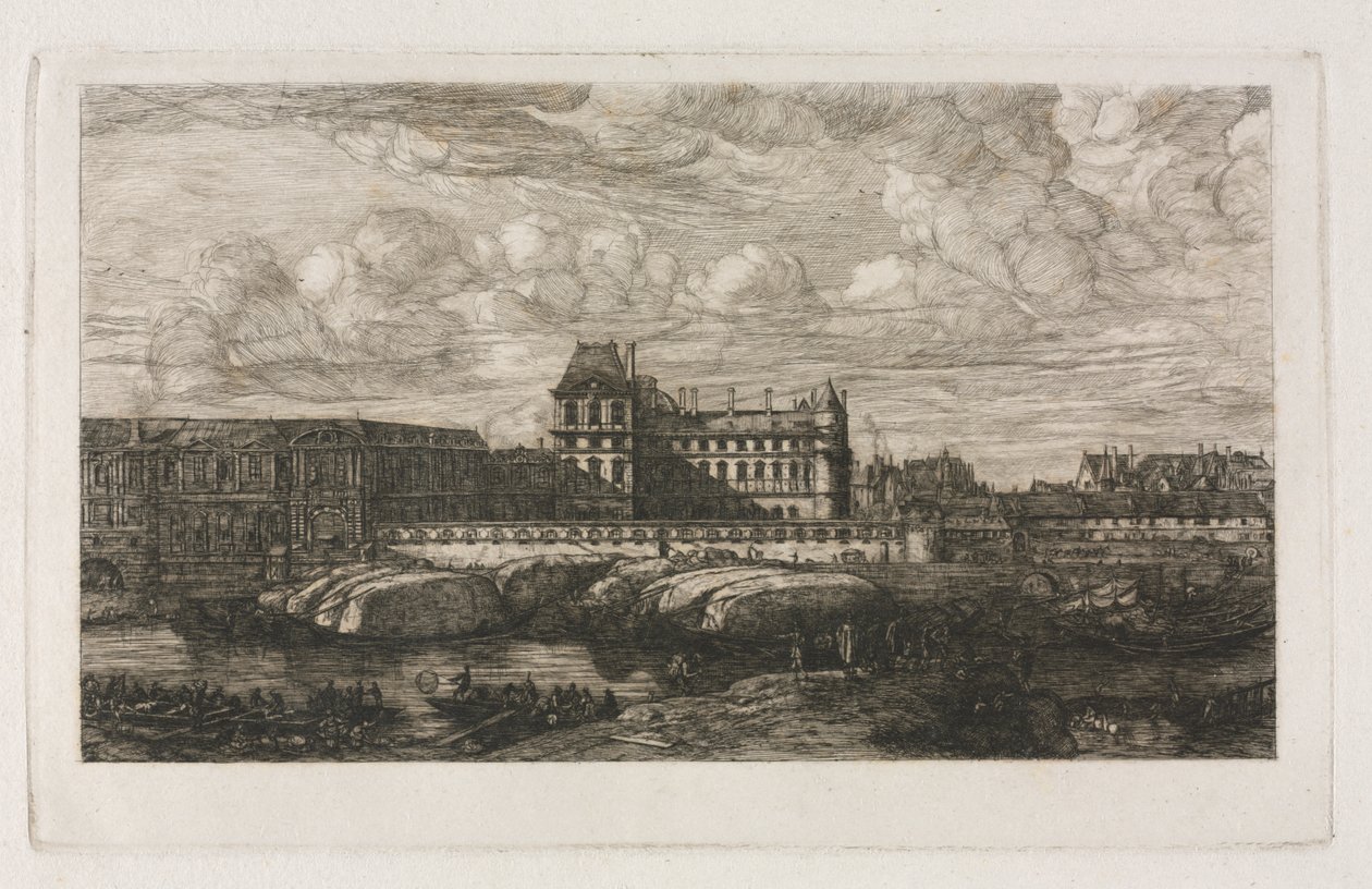 Das Alte Louvre nach einem Gemälde von Zeeman, 1651 von Charles Meryon
