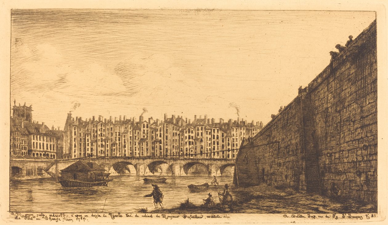 Le Pont-au-Change, Paris, um 1784 von Charles Meryon after Victor Jean Nicolle