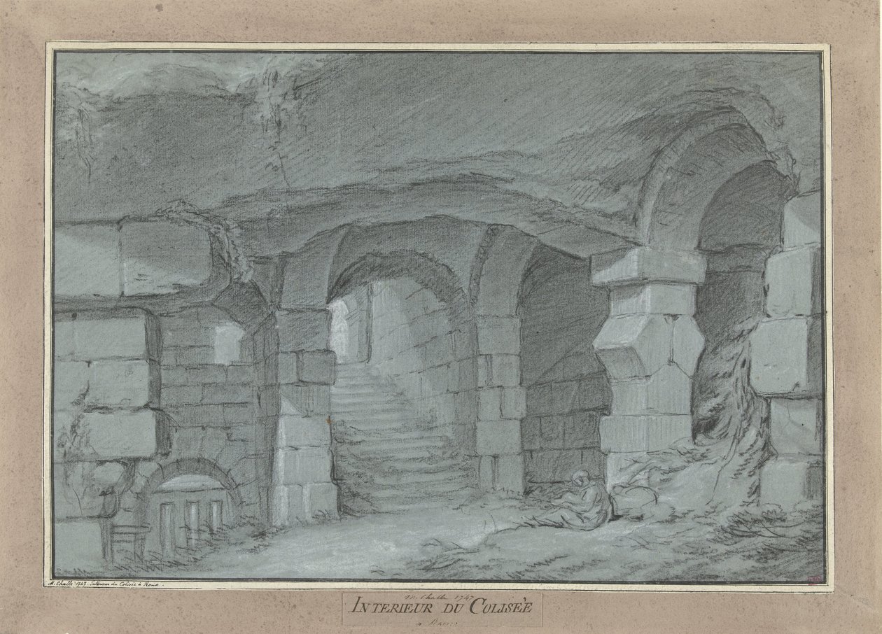 Ansicht des Kolosseums von Charles Michel Ange Challe
