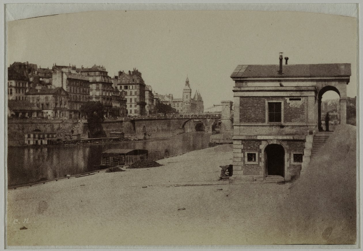 Akzisepavillon, Hafen des Hôtel de Ville und die Île de la Cité mit der Conciergerie, 4. Arrondissement, Paris. von Charles Nègre