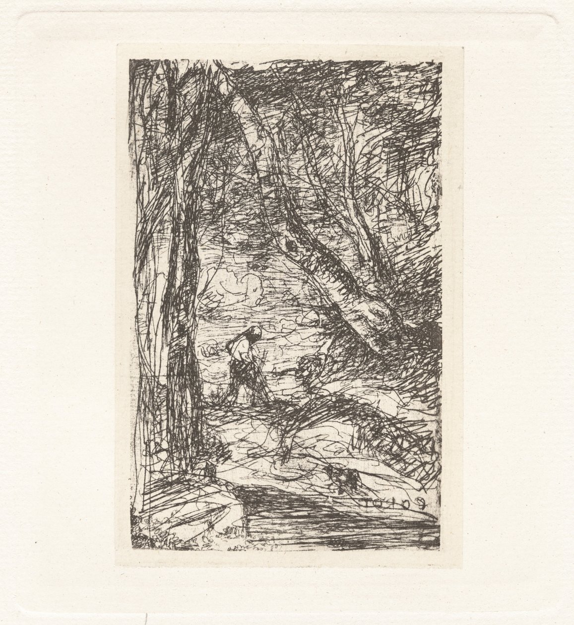 Tafel XI – Der Holzfäller, ca. 1857 von Charles Nègre