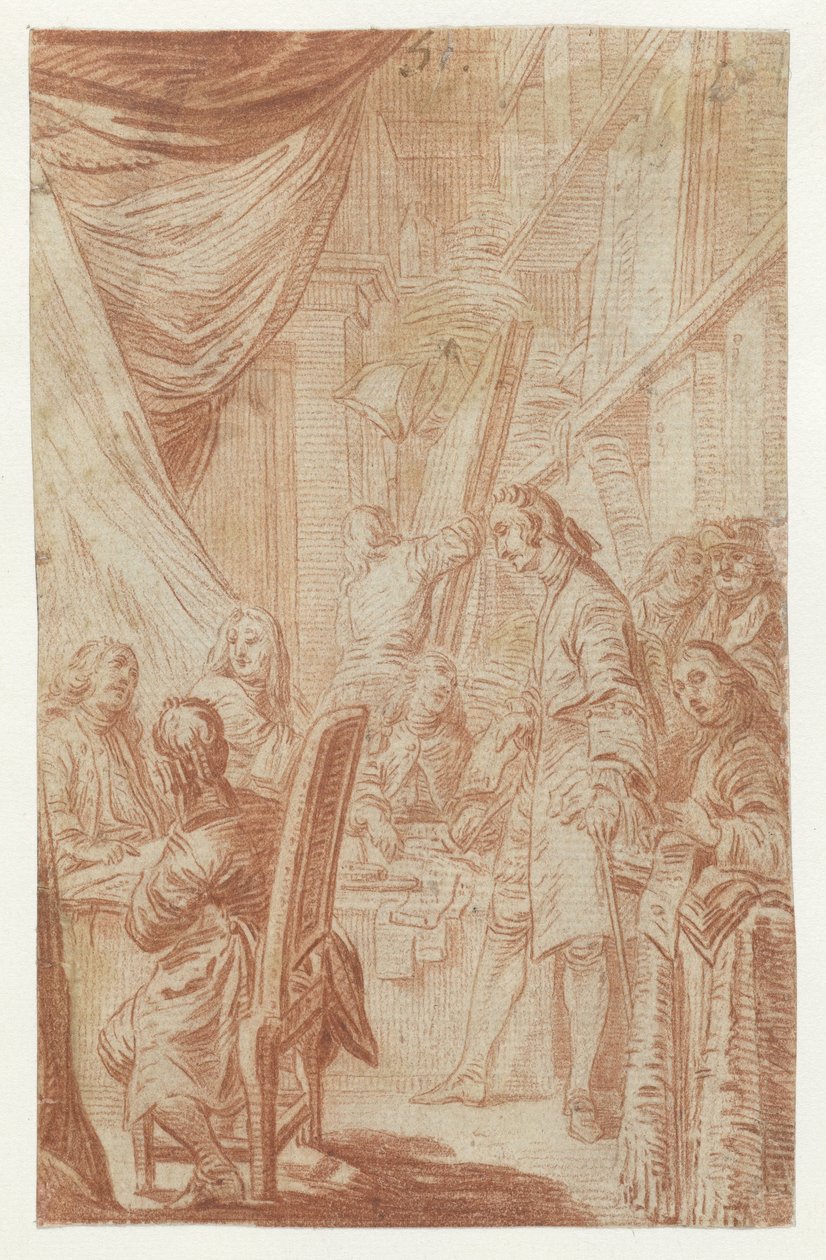 Innenraum eines Notar- oder Lotteriebüros von Charles Nicolas Cochin (II)