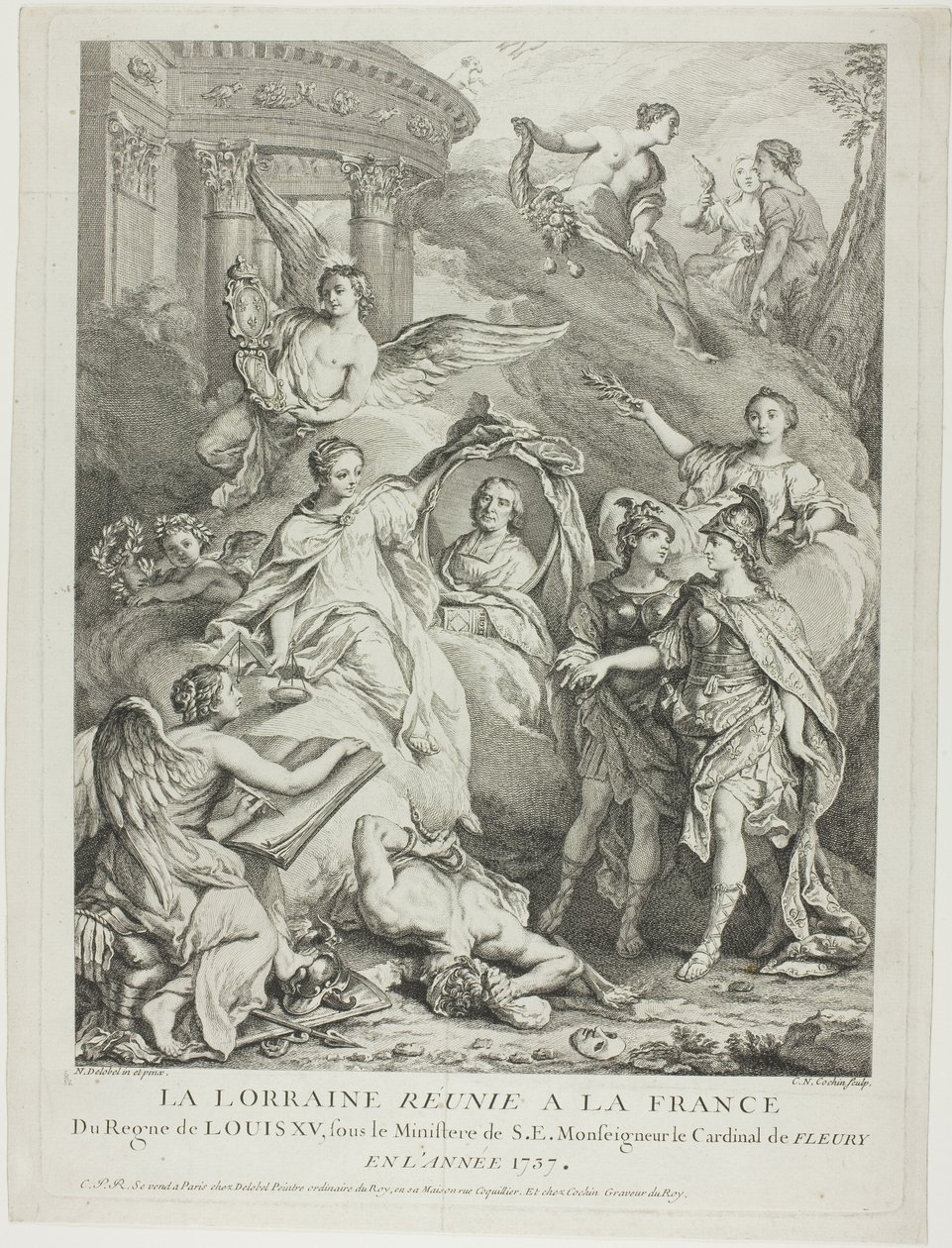 La Lorraine reunie a la France von Charles Nicolas Cochin I