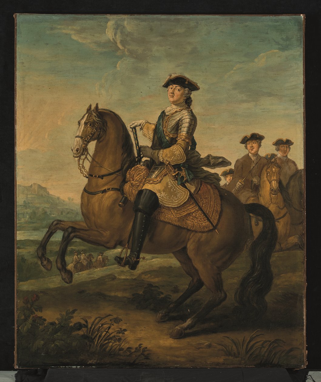 Reiterporträt von Ludwig XV. (Öl auf Leinwand) von Charles Parrocel