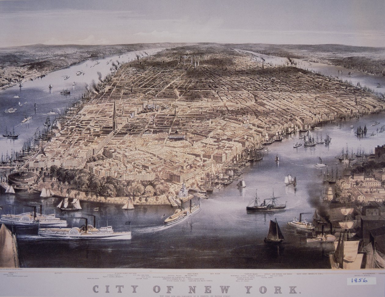 Stadt New York, gedruckt und veröffentlicht von N. Currier von Charles Parsons