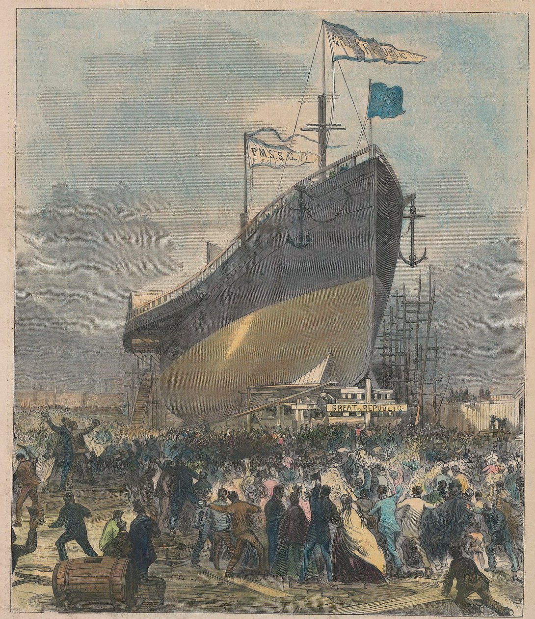 Start des Seedampfers Great Republic, 24. November 1866 von Charles Parsons