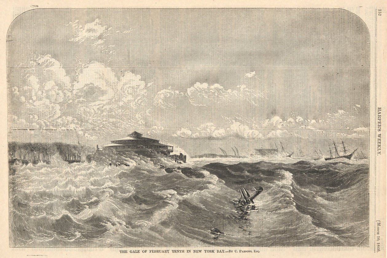 Der Sturm vom zehnten Februar in der New Yorker Bucht von Charles Parsons