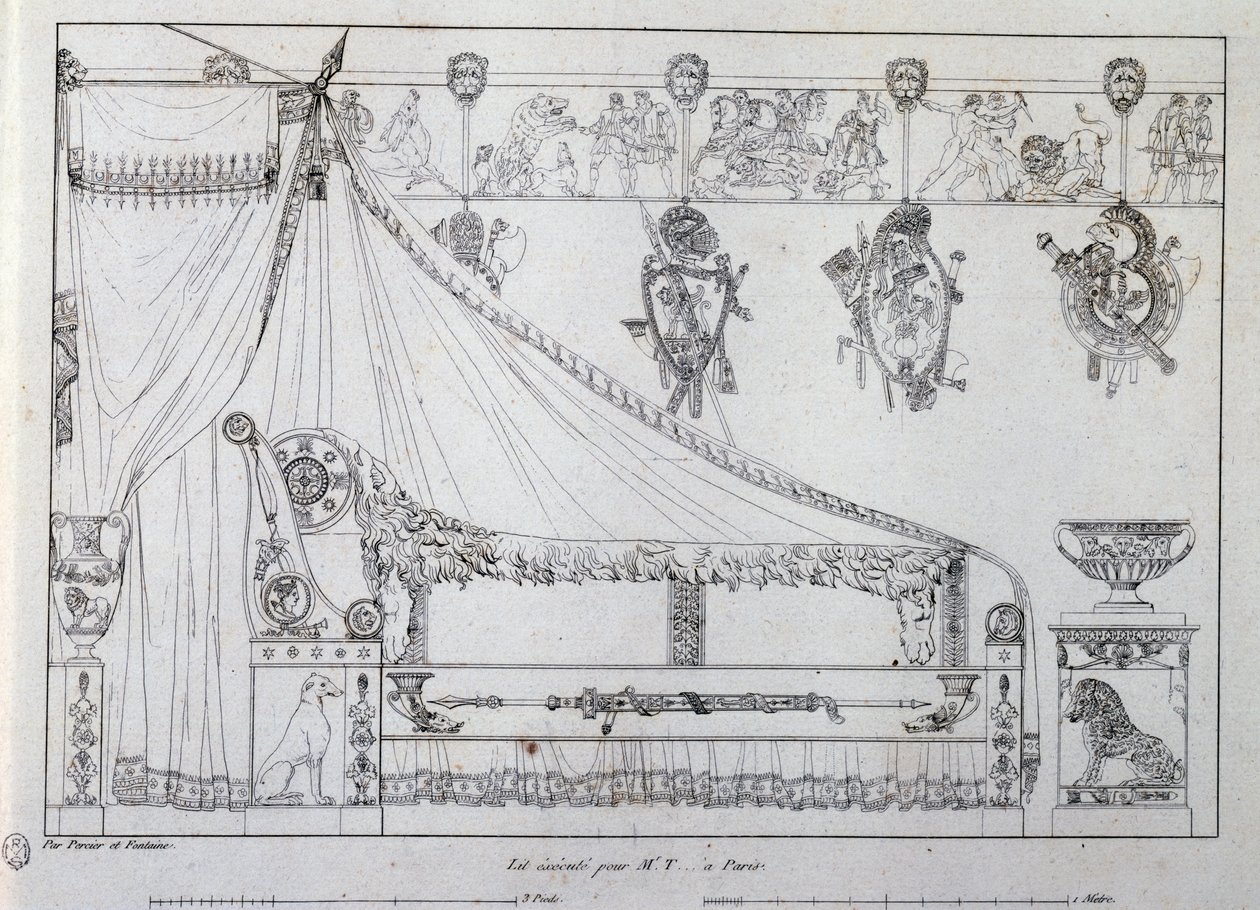 Bett für Herrn T aus Paris von Charles Percier