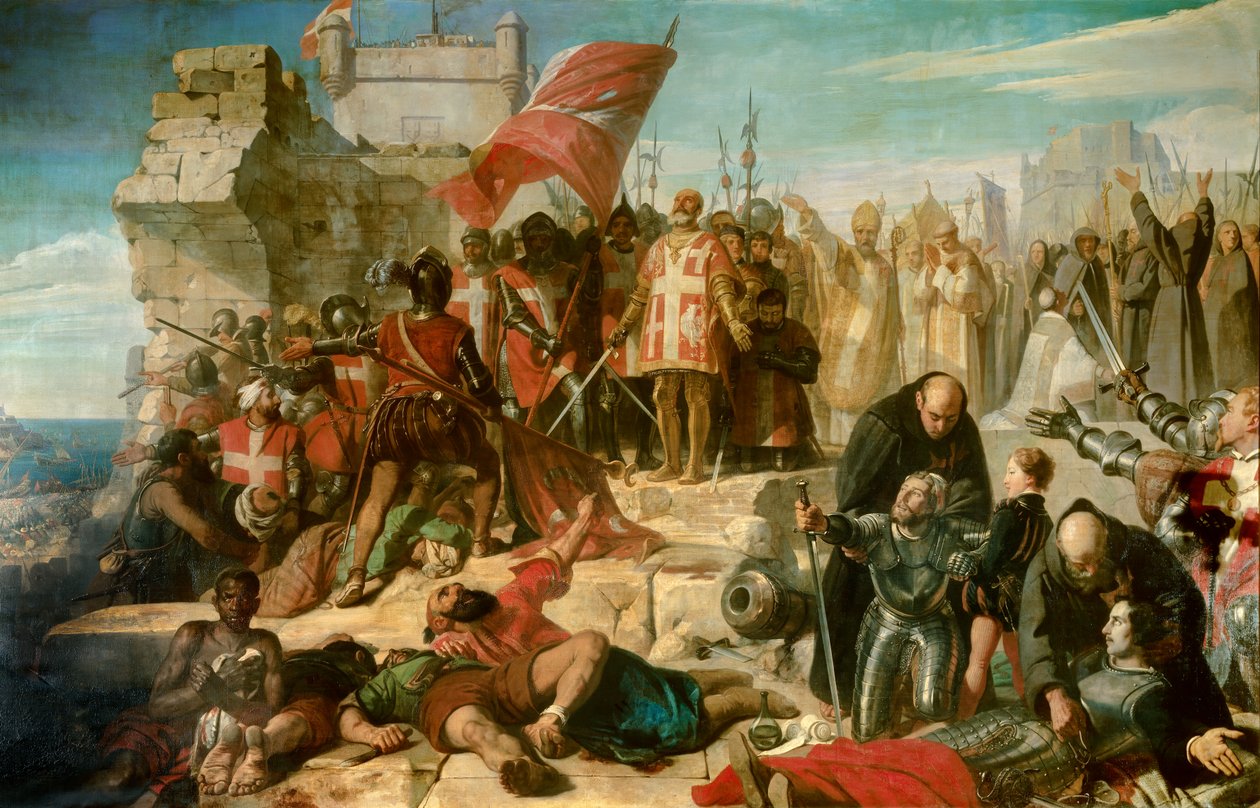 Hebung der Belagerung von Malta. Die Stadt wurde im September 1565 von General Ottoman Mustapha belagert. Auf dem Gemälde führt Don Garcie von Toledo, Vizekönig von Sizilien, die Operation von Charles Philippe Lariviere