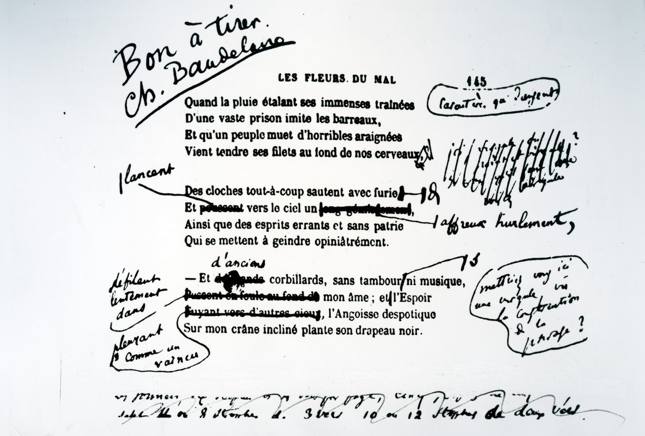 Korrigierter Abzug von Les Fleurs du Mal von Charles Pierre Baudelaire