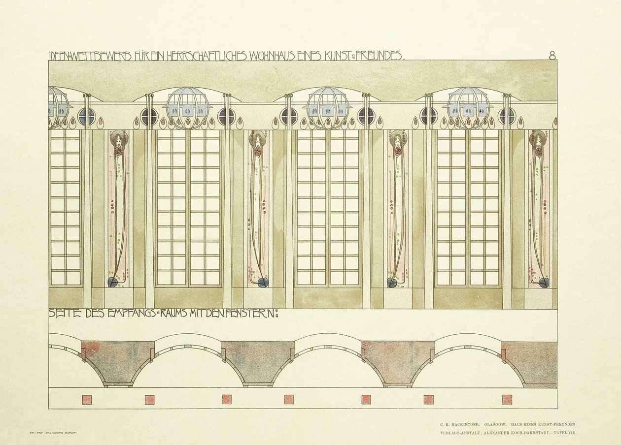 Empfangs- und Musikzimmer, ca. 1901 von Charles Rennie (after) Mackintosh
