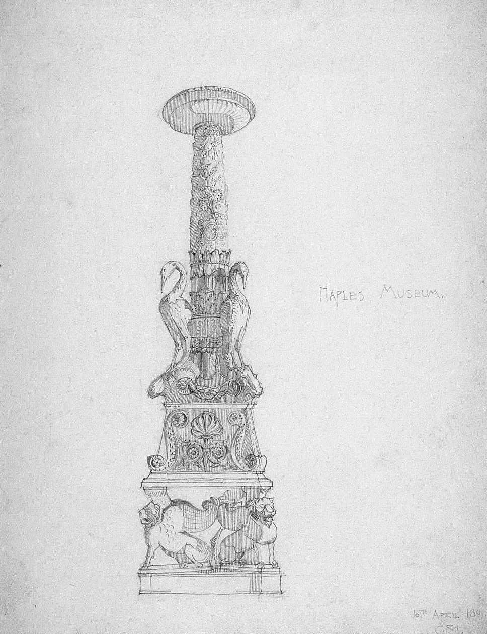 Kerzenhalter (?), Neapel Museum, 1891 von Charles Rennie Mackintosh