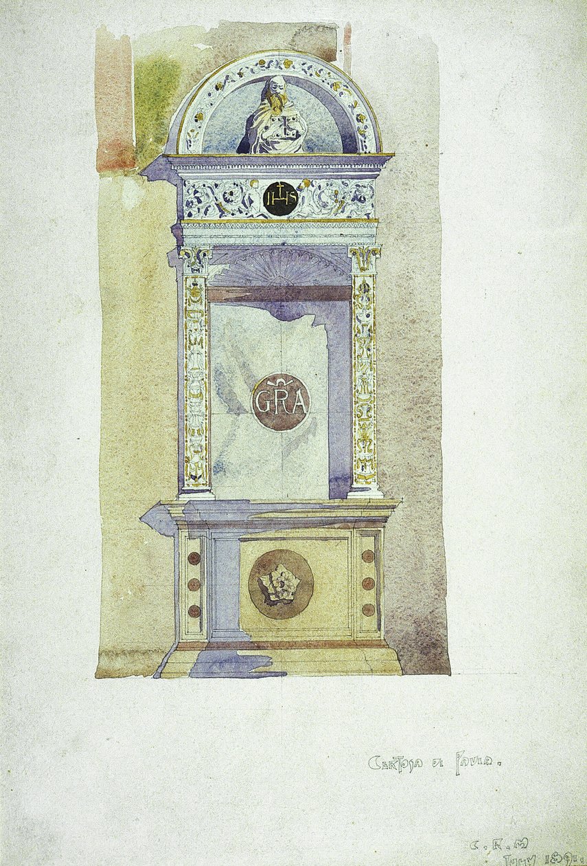 Certosa di Pavia, Denkmal, 1891 von Charles Rennie Mackintosh