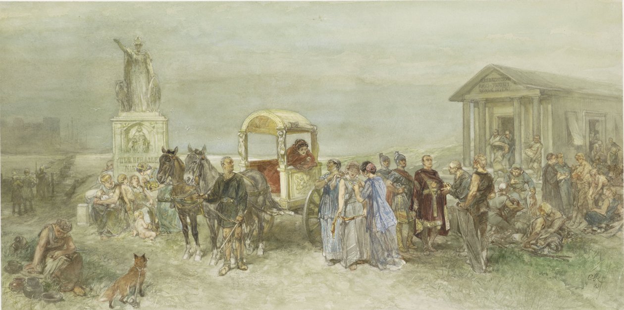 Marktplatz mit Römern und Batavern von Charles Rochussen