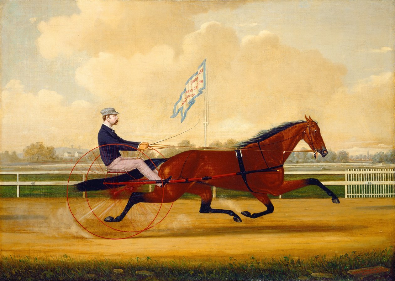 Budd Doble fährt Goldsmith Maid im Belmont Driving Park von Charles S. Humphreys