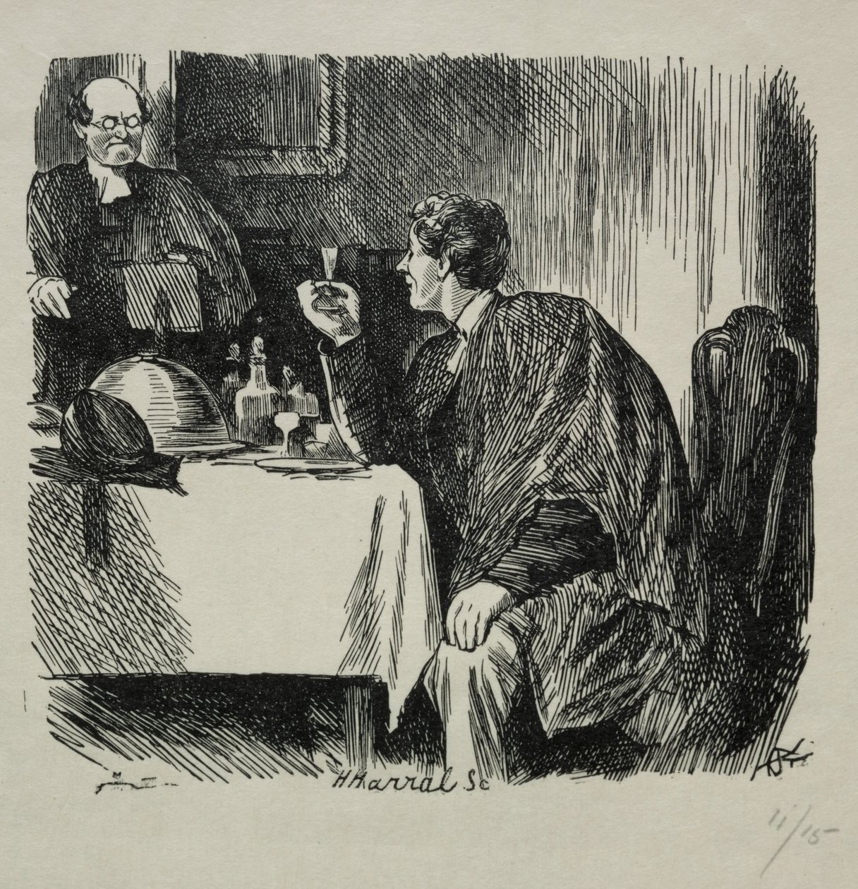 Tomkins Abschlussessen und wie es endete, 1868 von Charles Samuel Keene