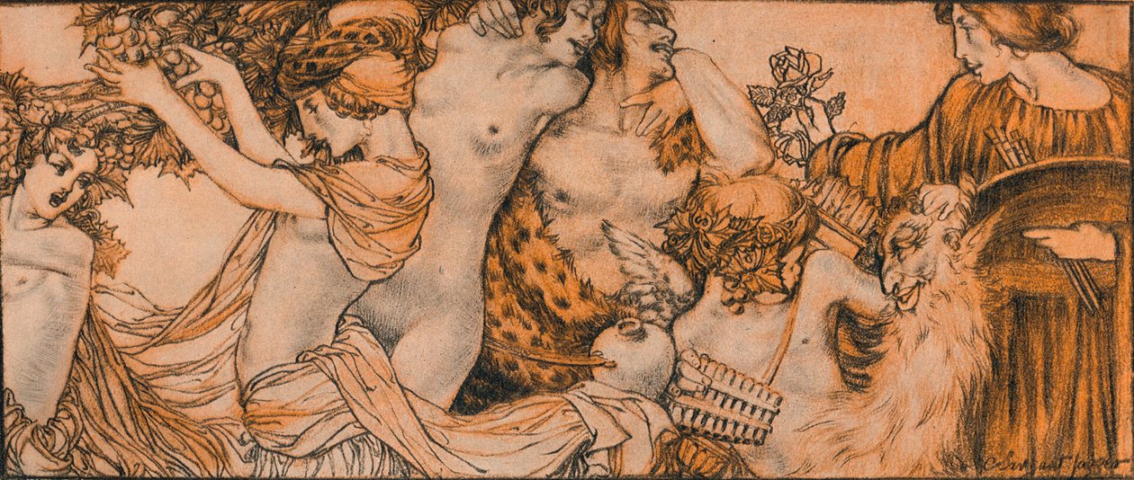 Eine Illustration aus dem Rubaiyat von Omar Khayyam, 20. Jahrhundert 1914-1915 von Charles Sergeant Jagger