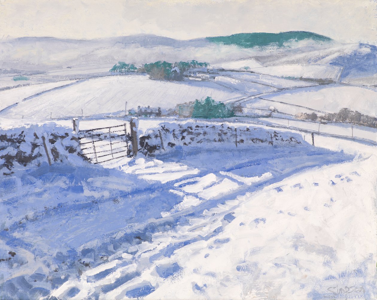 Schnee: Nebel auf den Hügeln, 2016 von Charles Simpson