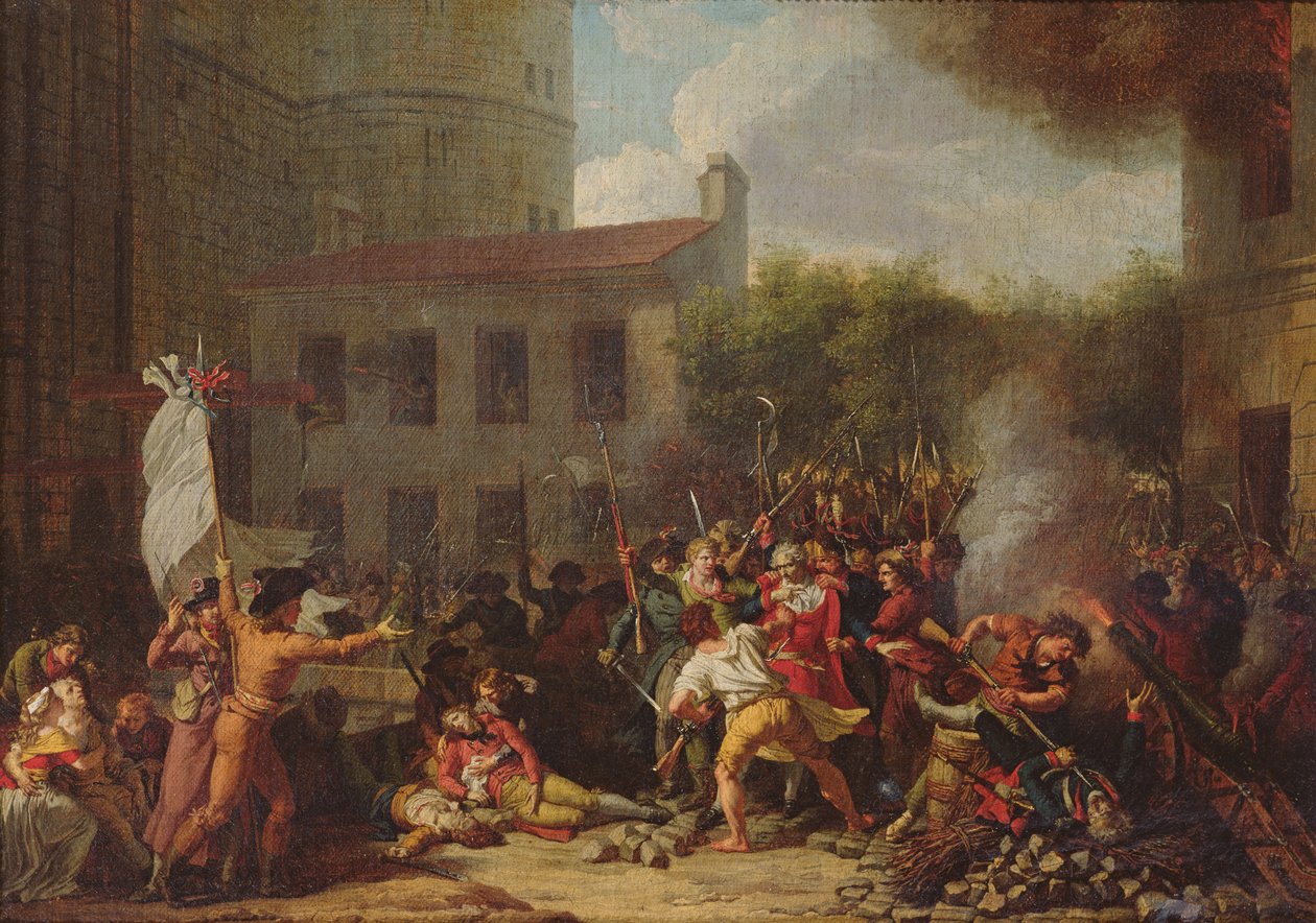Der Sturm auf die Bastille und die Verhaftung von Joseph Delaunay am 14. Juli 1789 von Charles Thevenin