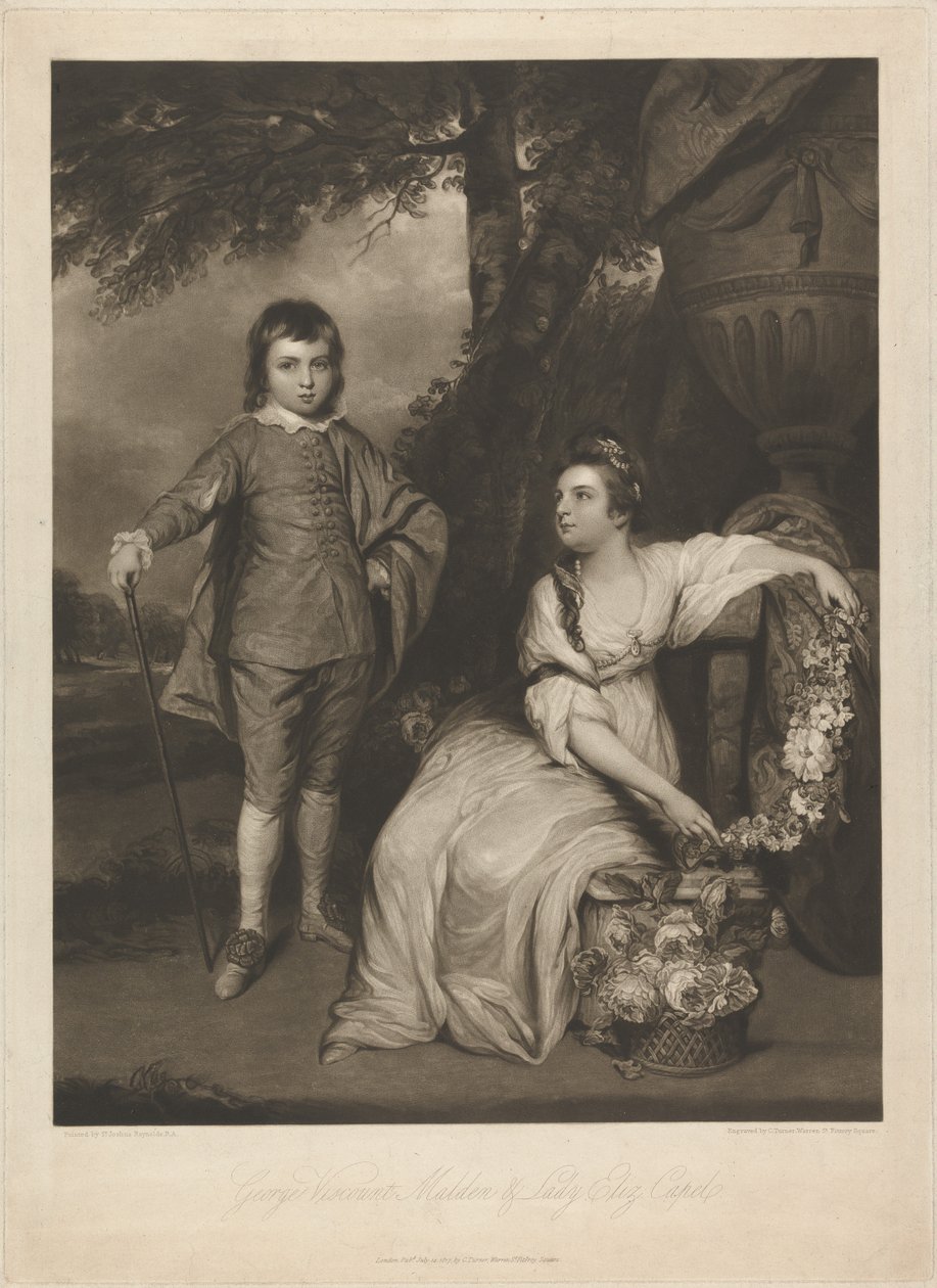 George Viscount Malden und Lady Elizabeth Capel von Charles Turner