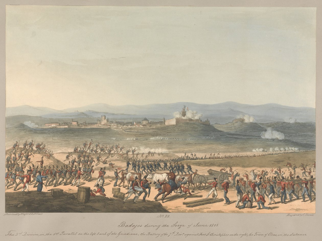 Nr.12 Badajoz während der Belagerung im Juni 1811 von Charles Turner