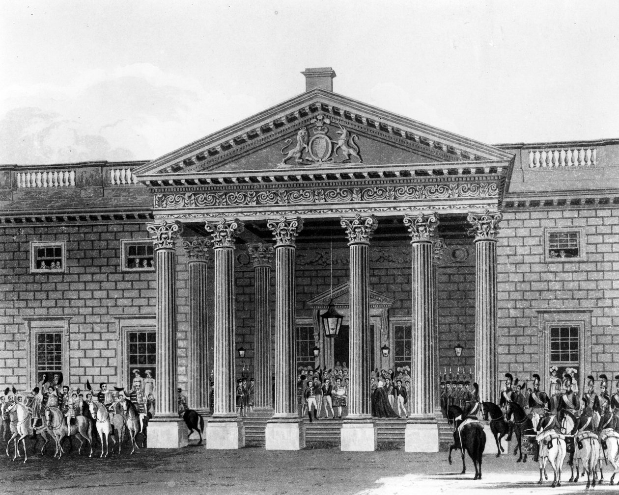 Die Krönung von George IV im Carlton House, geätzt von Robert Havell II, 1824 von Charles Wild