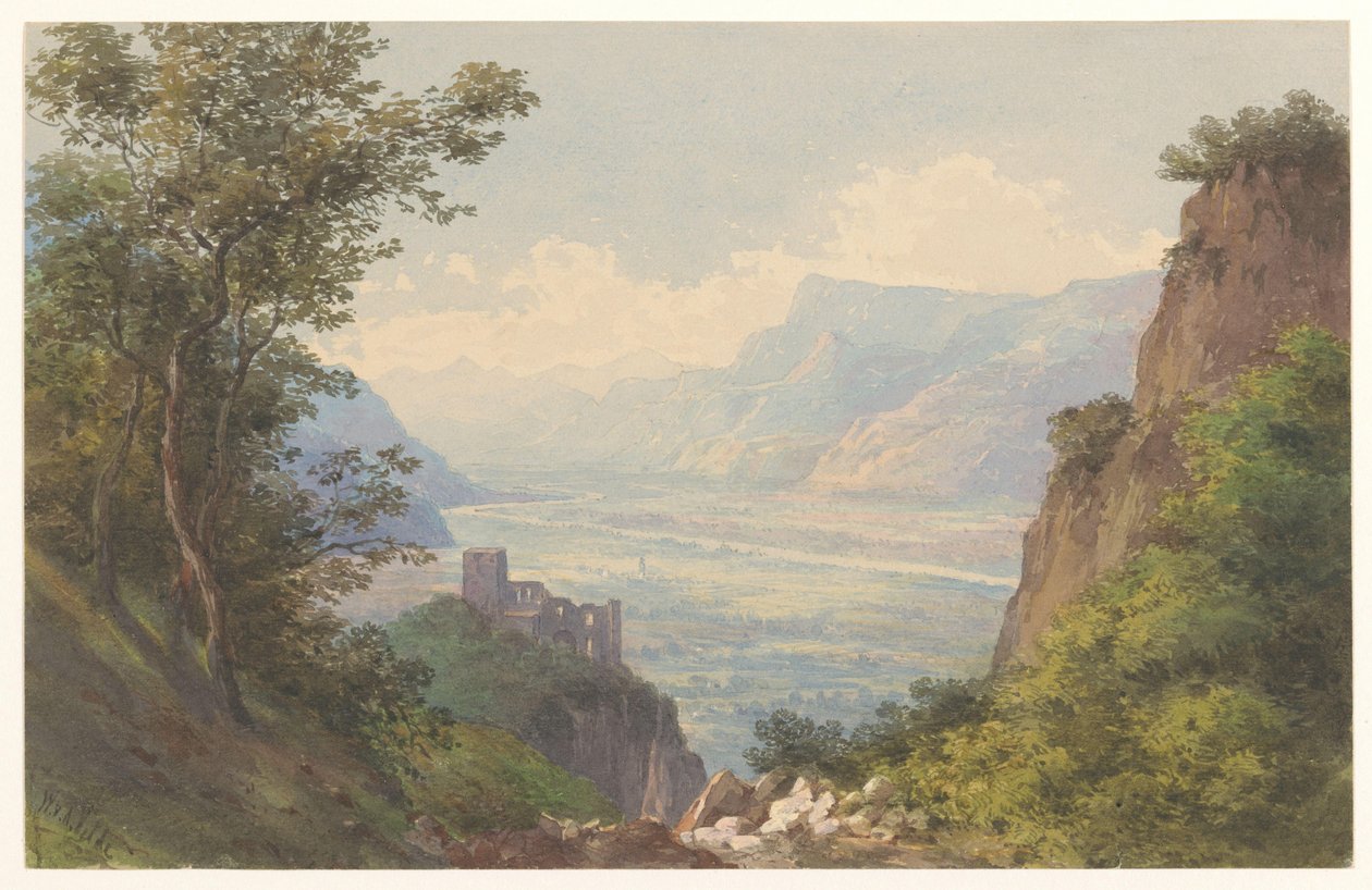 Blick auf das Tal von Meran in Tirol von Charles William Meredith van de Velde