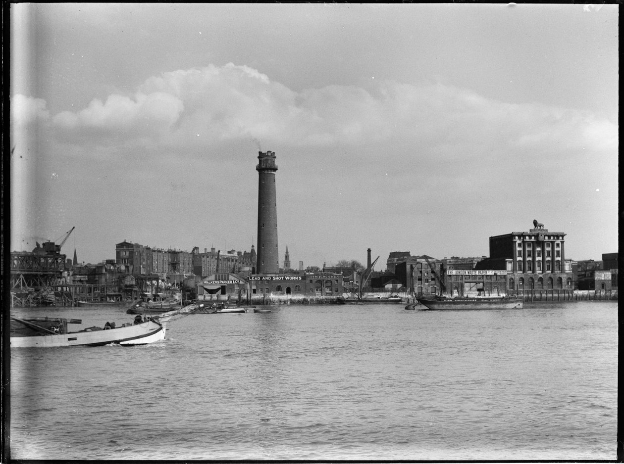 Schrotturm und Bleiarbeiten, Belvedere Road, Lambeth, Greater London Authority von Charles William Prickett