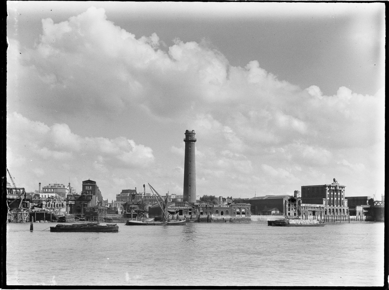 Schrotkugelturm und Bleifabrik, Belvedere Road, Lambeth, Greater London Authority, 1936 von Charles William Prickett