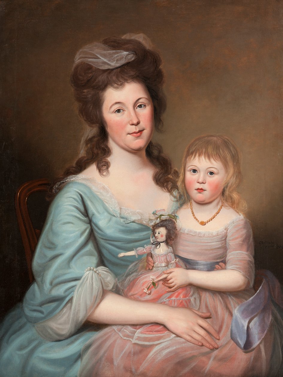 Peggy Sanderson Hughes und ihre Tochter, ca. 1788-89 von Charles Willson Peale
