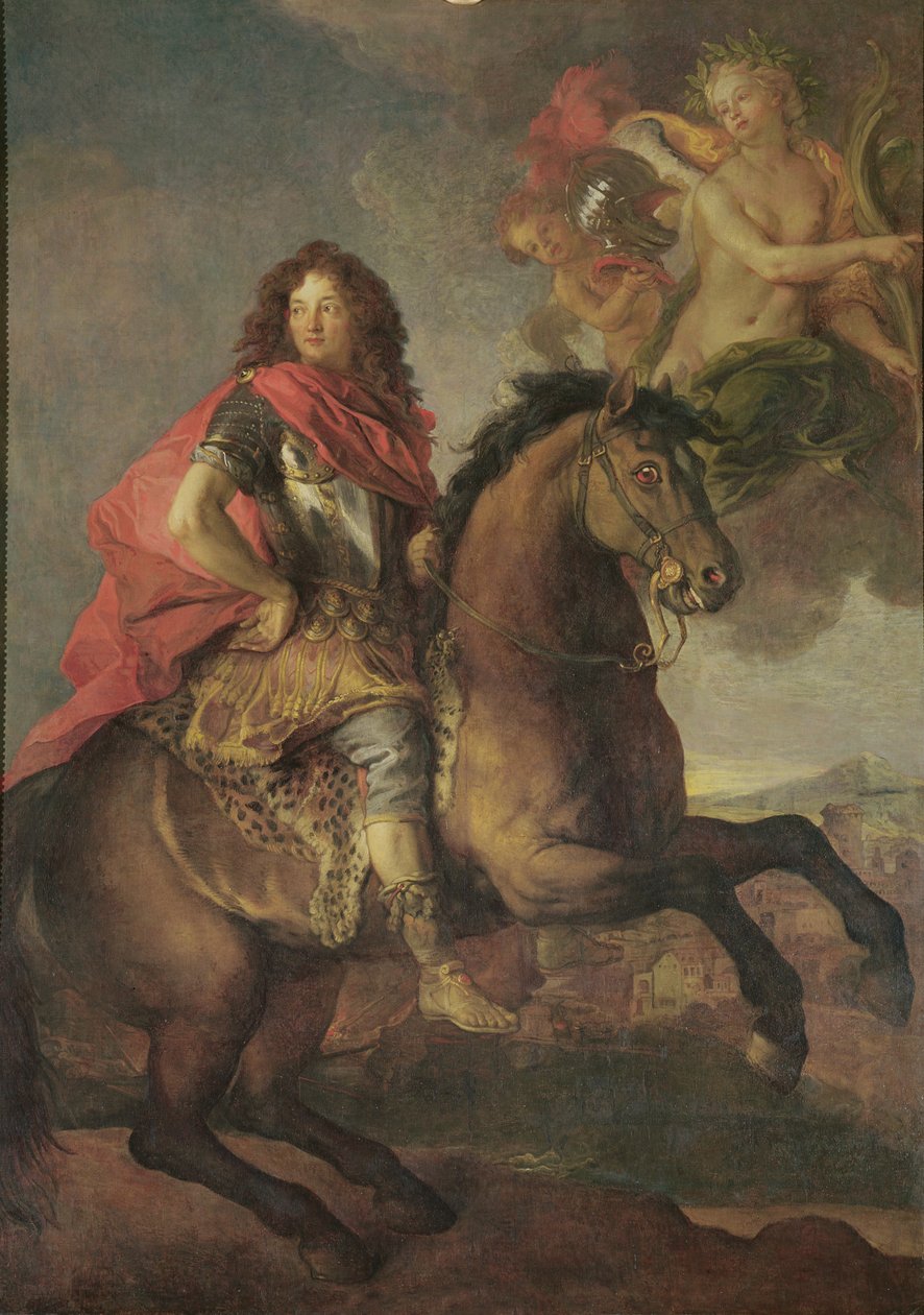 Porträt von Armand Jean Vignerot, Herzog von Richelieu bei der Belagerung von Castellamare 1647 von Charles de la Fosse