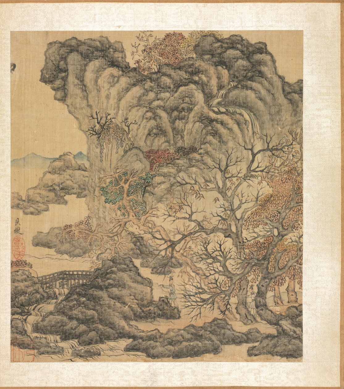 Reisende in einer Herbstlandschaft von Chen Hongshou