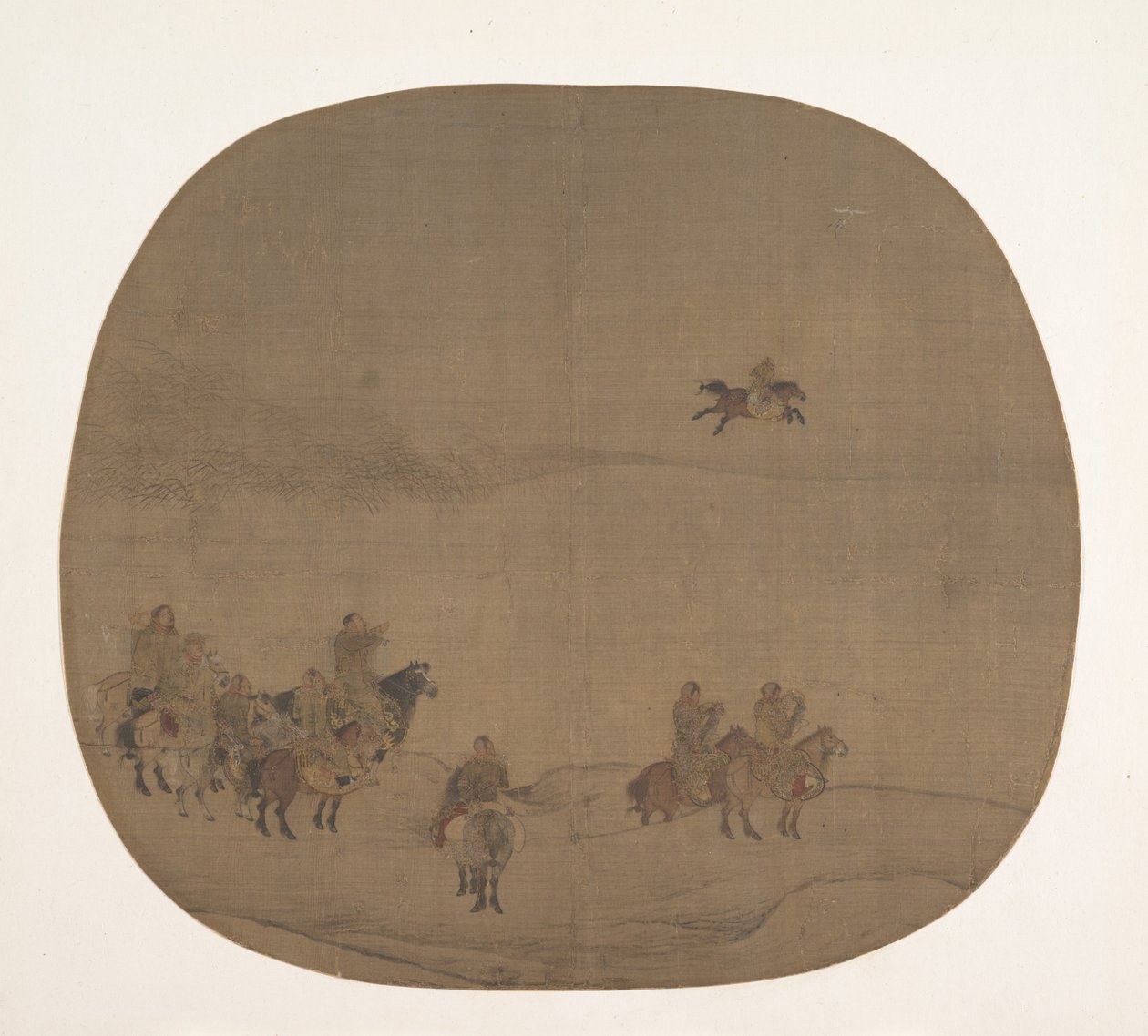 Nomaden jagen mit Falken, frühes 13. Jahrhundert von Chen Juzhong