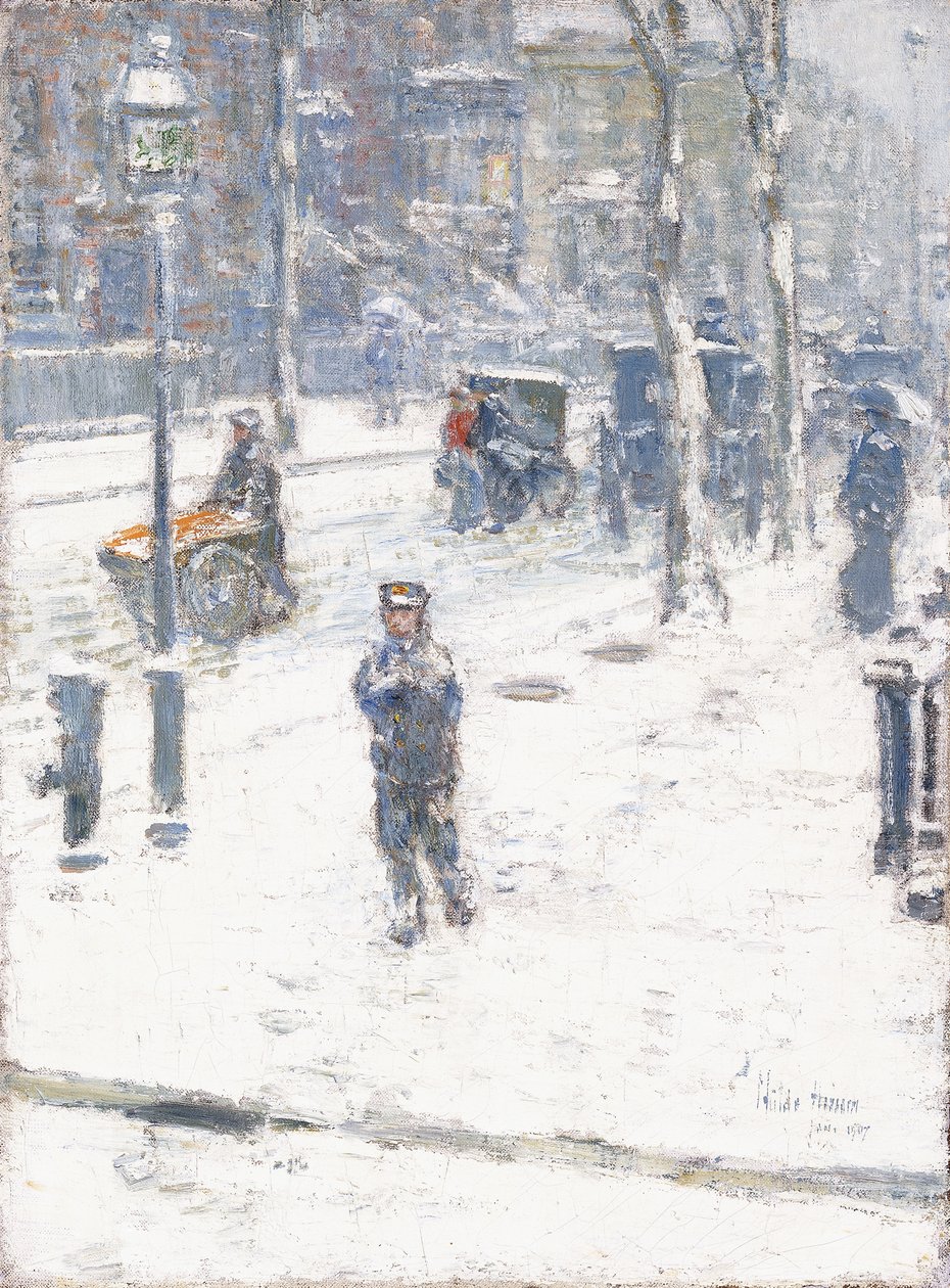 Schneesturm, Fifth Avenue, New York von Childe Frederick Hassam