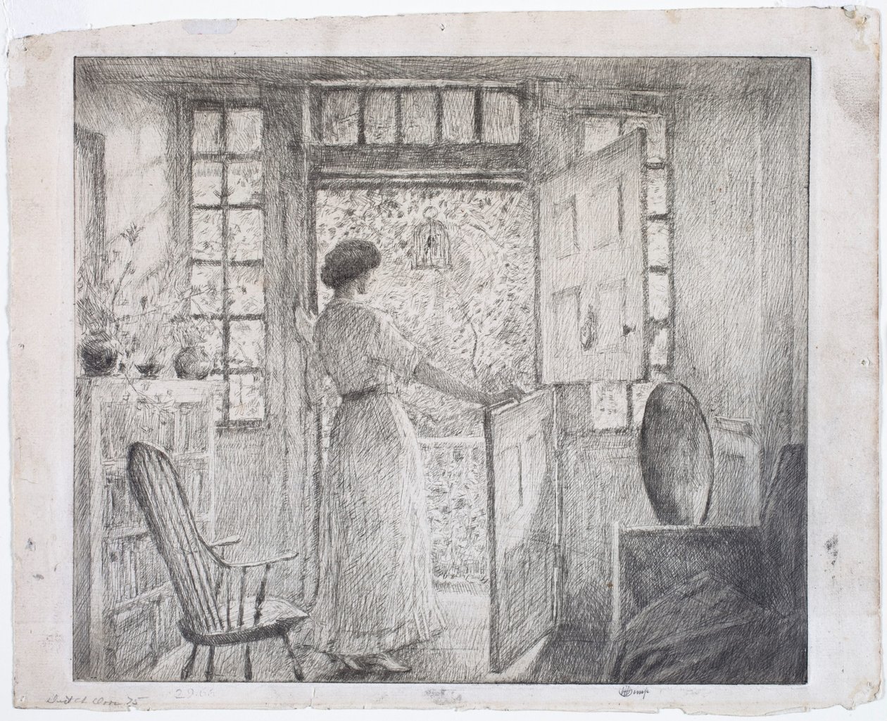 Die niederländische Tür (recto), Der griechische Tanz (verso) von Childe Hassam