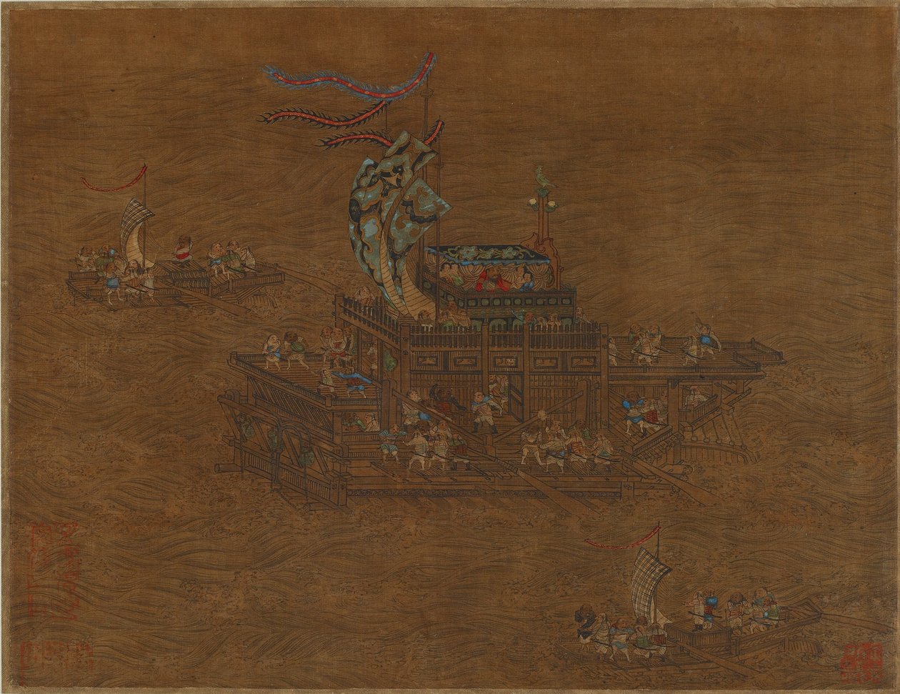 Eine königliche Barke auf See, Ming- oder Qing-Dynastie von Chinese School